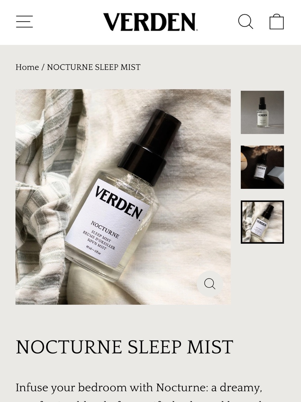 VERDEN Nocturne sleep mist